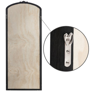 HomeRoots White Wood Arch Freestanding Accent Mirror - Ornate Design for Elegant Home Décor & Bright Spaces 708708