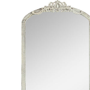 HomeRoots Black Wood Arch Freestanding Accent Mirror - Ornate Framed Design for Elegant Home Décor & Style 708709
