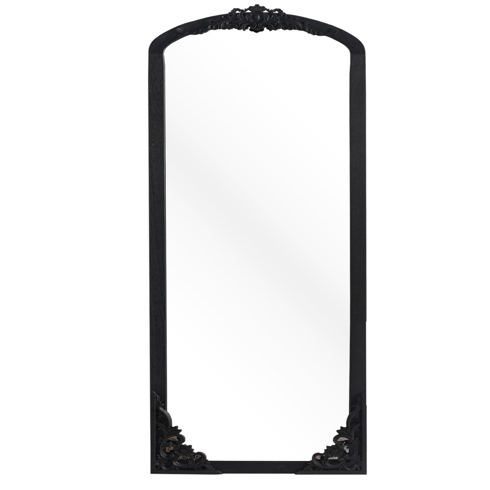 HomeRoots Gold Freestanding Arched Accent Mirror with Ornate Frame - Elegant Design for Any Room Decor 708710