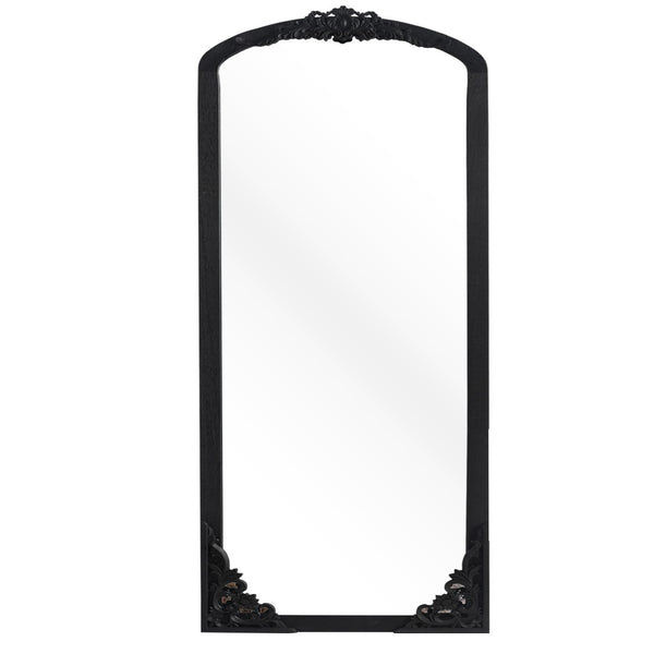 HomeRoots Gold Freestanding Arched Accent Mirror with Ornate Frame - Elegant Design for Any Room Decor 708710