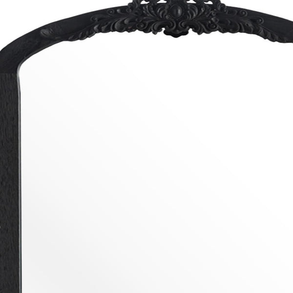 HomeRoots Gold Freestanding Arched Accent Mirror with Ornate Frame - Elegant Design for Any Room Decor 708710