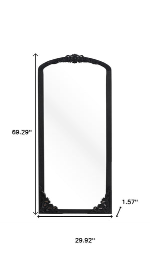 HomeRoots Gold Freestanding Arched Accent Mirror with Ornate Frame - Elegant Design for Any Room Decor 708710