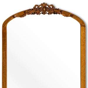 HomeRoots Black Arched Freestanding Accent Mirror with Ornate Aluminum Frame – Elegant Home Décor Statement Piece 708711