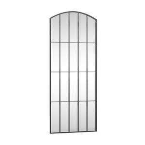 HomeRoots Black Freestanding Ornate Framed Accent Mirror – Elegant Arched Design for Modern & Traditional Spaces 708712