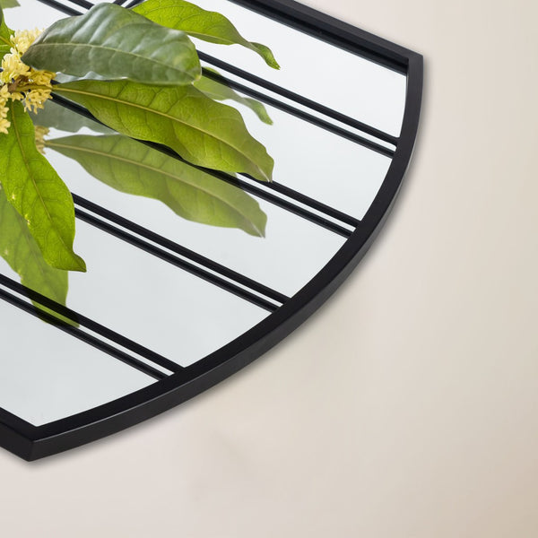HomeRoots Black Freestanding Ornate Framed Accent Mirror – Elegant Arched Design for Modern & Traditional Spaces 708712