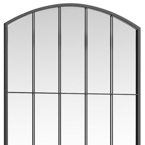 HomeRoots Black Freestanding Ornate Framed Accent Mirror – Elegant Arched Design for Modern & Traditional Spaces 708712