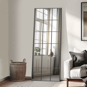 HomeRoots Gold Aluminum Freestanding Ornate Accent Mirror – Elegant Full-Length Reflection for Any Room Decor 708713