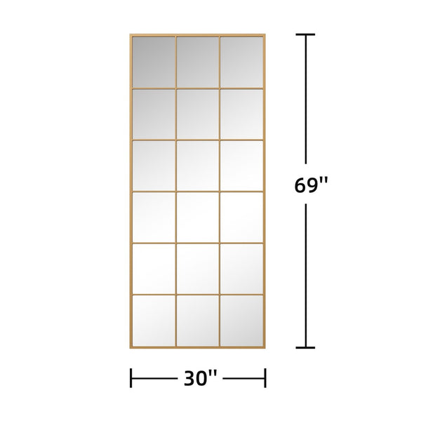 HomeRoots White Freestanding Ornate Framed Accent Mirror - Elegant Full-Length Reflection for Any Room Decor 708714