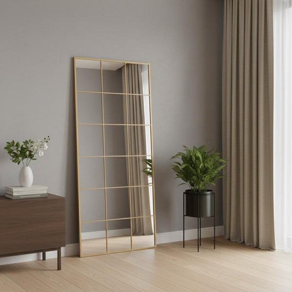 HomeRoots White Freestanding Ornate Framed Accent Mirror - Elegant Full-Length Reflection for Any Room Decor 708714