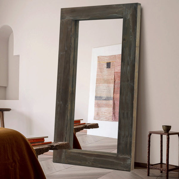 HomeRoots White Freestanding Elegantly Framed Full-Length Accent Mirror - Timeless Design for Any Room 708716