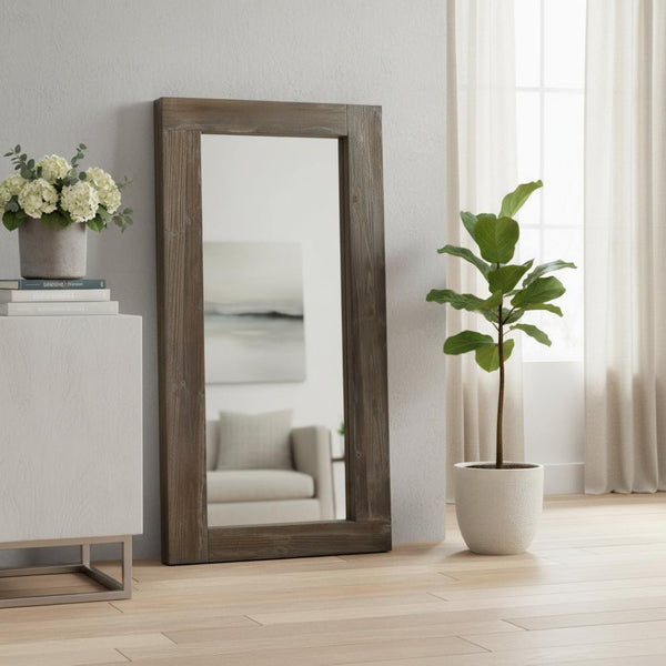 HomeRoots White Freestanding Elegantly Framed Full-Length Accent Mirror - Timeless Design for Any Room 708716
