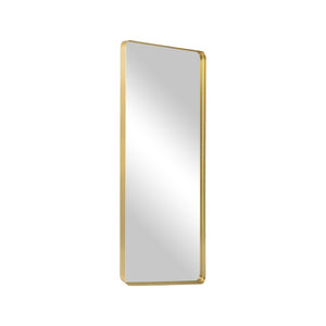 HomeRoots Gold Aluminum Freestanding Accent Mirror with Ornate Frame - Elevate Your Space in Style! 708718