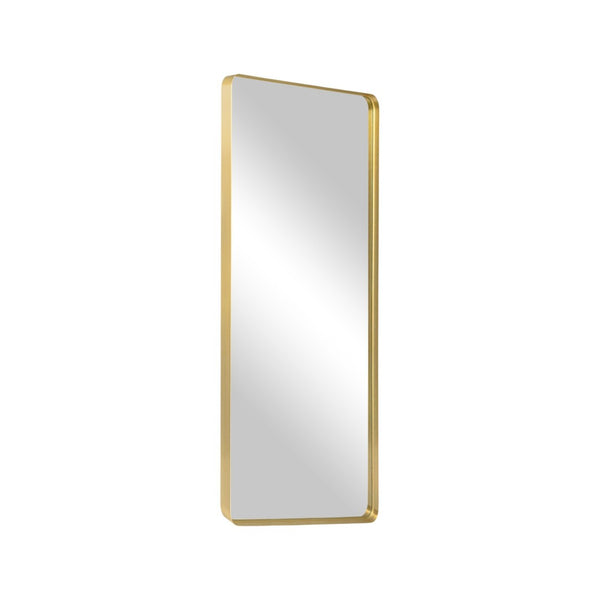 HomeRoots Gold Aluminum Freestanding Accent Mirror with Ornate Frame - Elevate Your Space in Style! 708718