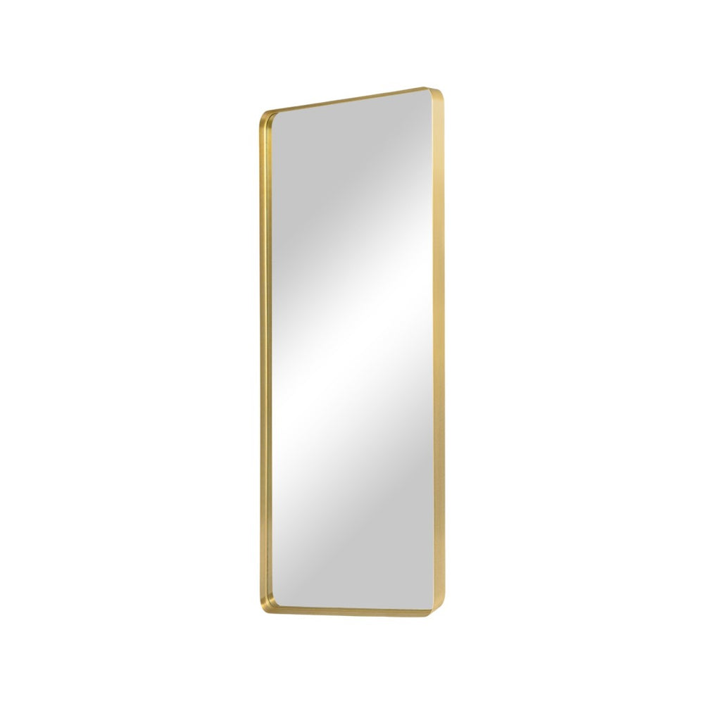 HomeRoots Gold Aluminum Freestanding Accent Mirror with Ornate Frame - Elevate Your Space in Style! 708718