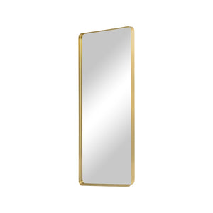 HomeRoots Gold Aluminum Freestanding Accent Mirror with Ornate Frame - Elevate Your Space in Style! 708718