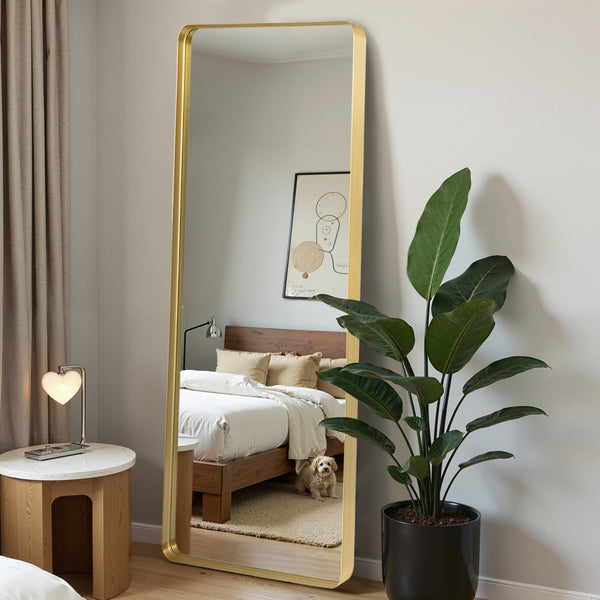 HomeRoots Black Freestanding Arch Mirror - Ornate Framed Full-Length Accent for Stylish Home Decor & Dressing 708719
