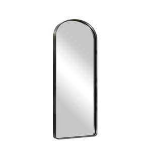 HomeRoots Black Freestanding Ornate Framed Accent Mirror - Arched Design for Elegant Spaces & Bright Interiors 708720