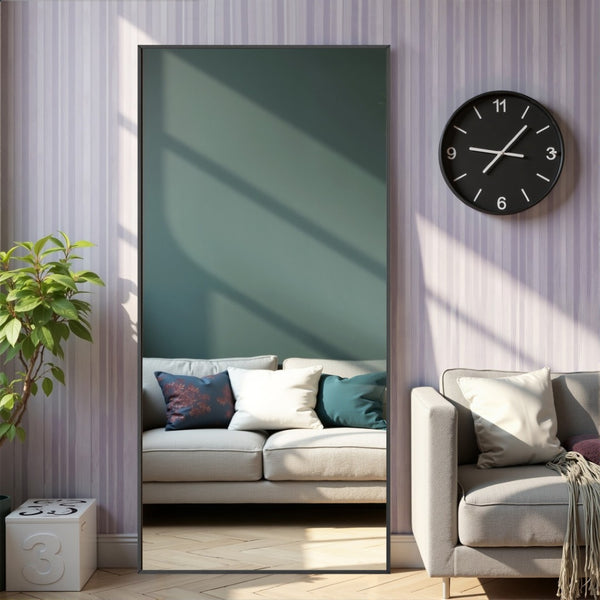 HomeRoots Gold Full-Length Mirror with Elegant Aluminum Frame - Stylish Wall Mount or Leaning Option for Any Room 708721