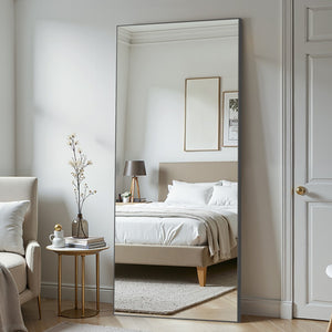HomeRoots Gold Full-Length Mirror with Elegant Aluminum Frame - Stylish Wall Mount or Leaning Option for Any Room 708721