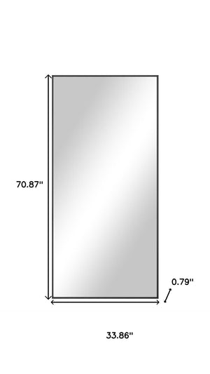 HomeRoots Gold Full-Length Mirror with Elegant Aluminum Frame - Stylish Wall Mount or Leaning Option for Any Room 708721