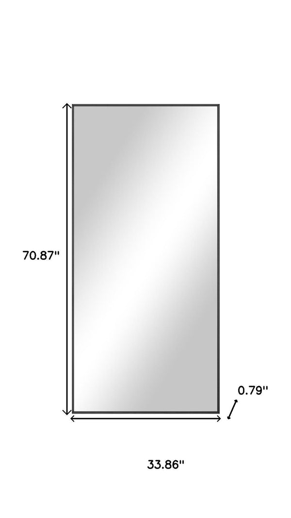 HomeRoots Gold Full-Length Mirror with Elegant Aluminum Frame - Stylish Wall Mount or Leaning Option for Any Room 708721