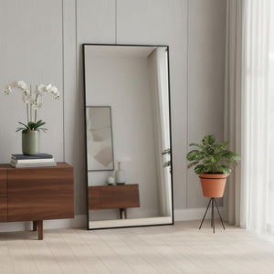 HomeRoots Gold Full-Length Mirror with Elegant Aluminum Frame - Stylish Wall Mount or Leaning Option for Any Room 708721
