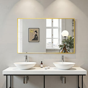 HomeRoots Gold Freestanding Ornate Framed Accent Mirror - Elegant Full-Body Design for Modern & Classic Spaces 708722