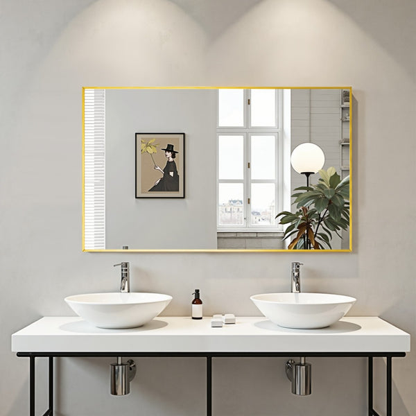 HomeRoots Gold Freestanding Ornate Framed Accent Mirror - Elegant Full-Body Design for Modern & Classic Spaces 708722