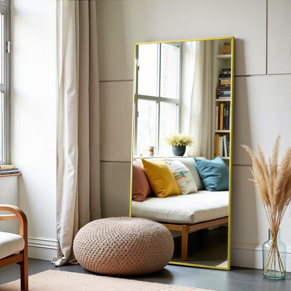 HomeRoots Silver Freestanding Accent Mirror with Ornate Frame – Elegant Decorative Piece for Any Room 708723