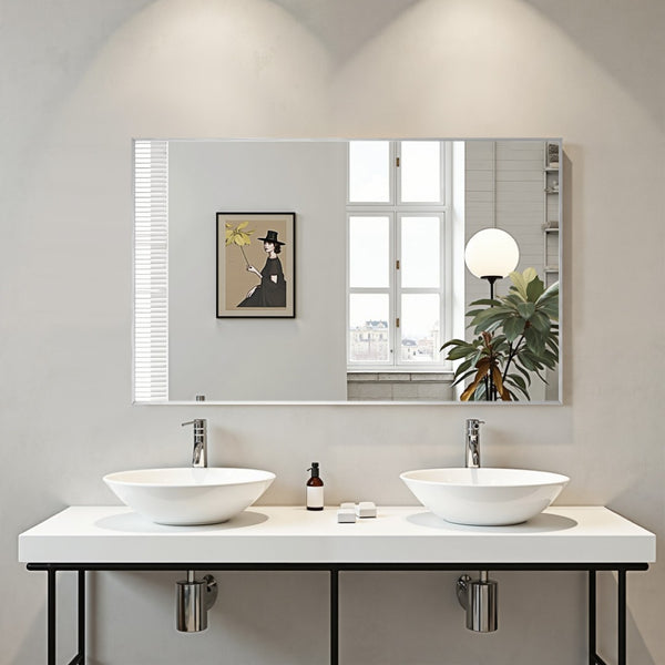 HomeRoots Silver Freestanding Ornate Framed Accent Mirror - Elegant Aluminum Design for Any Room Decor 708724