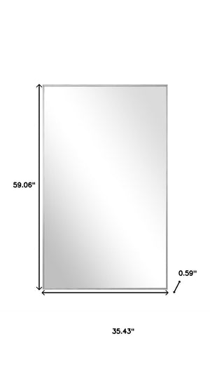 HomeRoots Black Freestanding Ornate Accent Mirror - Stylish Aluminum Frame, Premium Glass, Perfect for Any Room 708725
