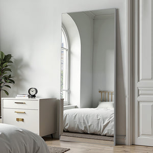 HomeRoots Brown Freestanding Ornate Accent Mirror - Elegant Framed Design for Living Rooms & Bedrooms Decor 708726