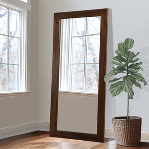 HomeRoots Brown Wood Arch Mirror – Elegant Freestanding Accent with Ornate Frame for Stylish Home Decor 708727