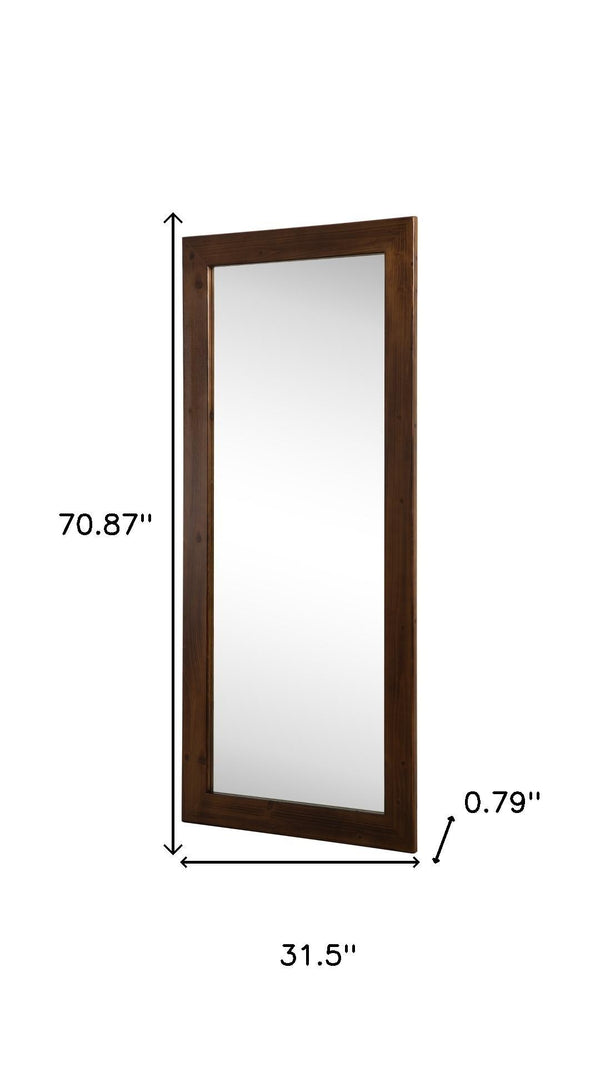 HomeRoots Brown Wood Arch Mirror – Elegant Freestanding Accent with Ornate Frame for Stylish Home Decor 708727