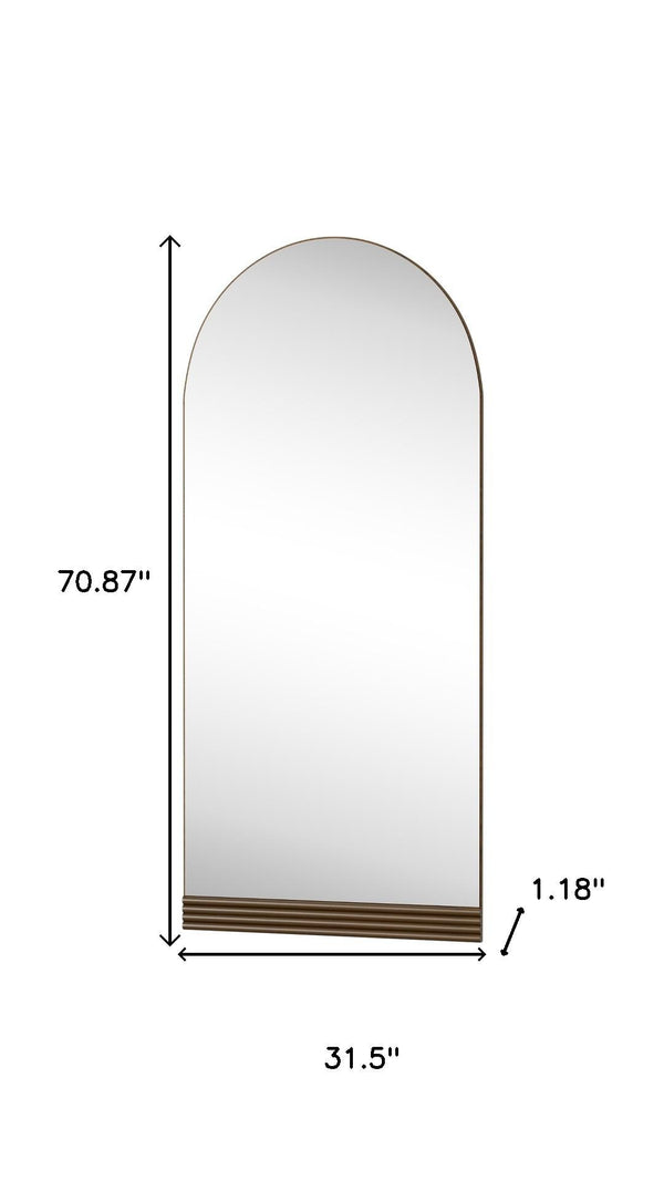 HomeRoots 64" Black Wood Leaning Ladder Mirror - Full-Length Stylish Accent for Modern Living Spaces & More 708728