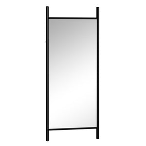 HomeRoots Brown Wood Arch Mirror - Elegant Freestanding Accent with Ornate Frame for Bedrooms & Entryways 708730