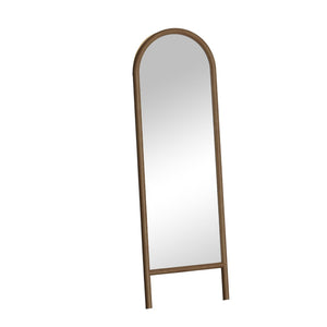HomeRoots Black Wood Arched Accent Mirror – Ornate Freestanding Design for Elegant Home Decor & Reflection 708731