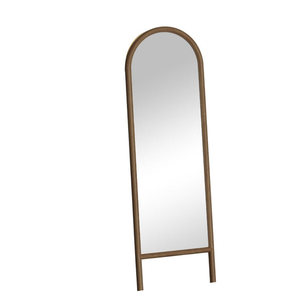 HomeRoots Black Wood Arched Accent Mirror – Ornate Freestanding Design for Elegant Home Decor & Reflection 708731