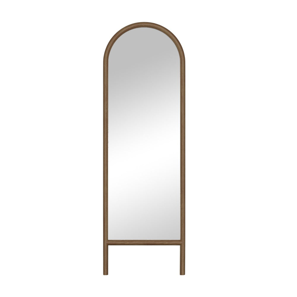 HomeRoots Black Wood Arched Accent Mirror – Ornate Freestanding Design for Elegant Home Decor & Reflection 708731
