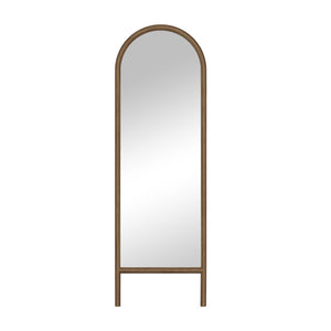 HomeRoots Black Wood Arched Accent Mirror – Ornate Freestanding Design for Elegant Home Decor & Reflection 708731