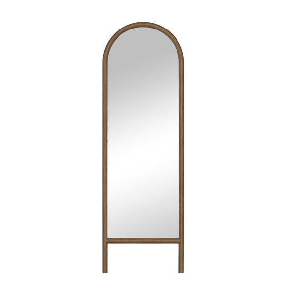 HomeRoots Black Wood Arched Accent Mirror – Ornate Freestanding Design for Elegant Home Decor & Reflection 708731