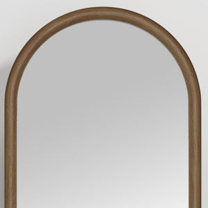 HomeRoots Black Wood Arched Accent Mirror – Ornate Freestanding Design for Elegant Home Decor & Reflection 708731
