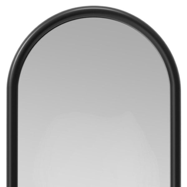 HomeRoots Brown Wood Arch Freestanding Accent Mirror - Ornate Framed Design for Elegant Home Décor & Reflection 708732