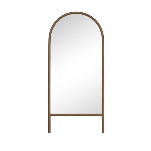 HomeRoots Black Wood Arch Freestanding Mirror - Elegant Ornate Framed Accent for Bedrooms, Living Rooms, Offices 708733