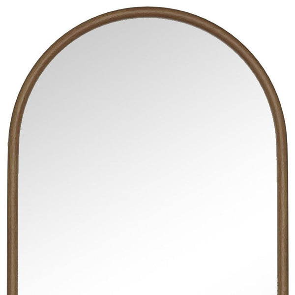 HomeRoots Black Wood Arch Freestanding Mirror - Elegant Ornate Framed Accent for Bedrooms, Living Rooms, Offices 708733