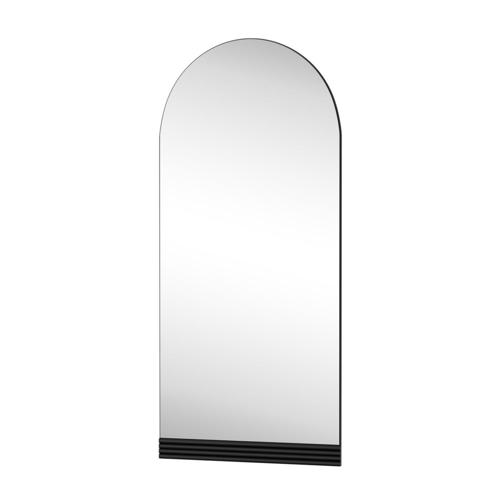 HomeRoots 63" Black Wood Leaning Mirror - Stylish Full-Length Design for Bedrooms & Entryways, Modern Chic Look 708735
