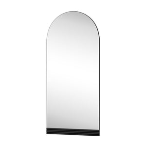 HomeRoots 63" Black Wood Leaning Mirror - Stylish Full-Length Design for Bedrooms & Entryways, Modern Chic Look 708735