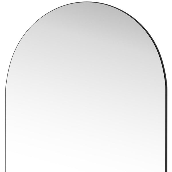 HomeRoots 63" Black Wood Leaning Mirror - Stylish Full-Length Design for Bedrooms & Entryways, Modern Chic Look 708735