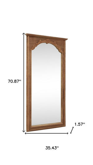 HomeRoots Gold Full-Length Mirror with Arched Design - Elegant Aluminum Frame, Versatile Mounting & Premium Glass 708737