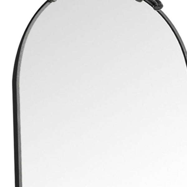 HomeRoots Gold Freestanding Arch Mirror with Ornate Frame - Elegant Gold Aluminum Design for Stylish Spaces 708739